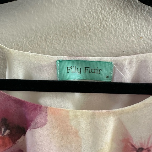 Filly Flair Pink and White Floral Top - Picture 6 of 6